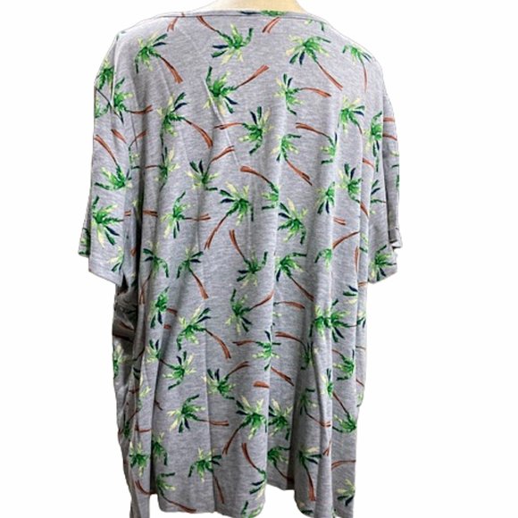 Woman Within S/S Gray Palm Tree Top 2X - Picture 3 of 6